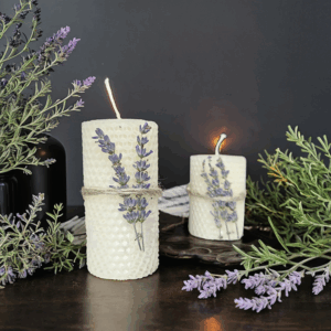 Beeswax Candle Set with Lavender Scent