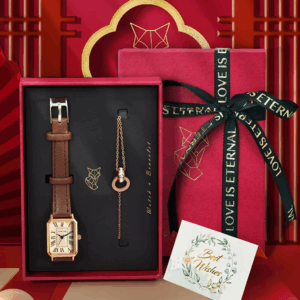 Vintage Casual Business Watch and Bracelet Gift Set