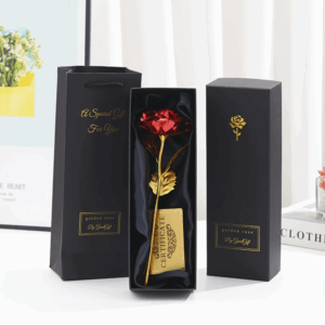 Golden Foil Rose Gift Box